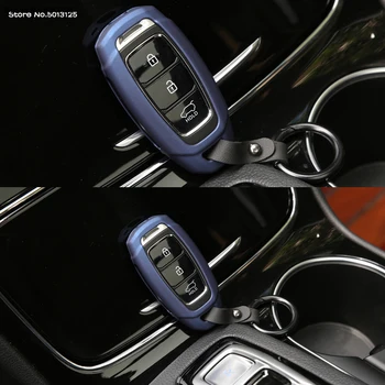 Za Hyundai Santa Fe 2019 2020 2021 Avto Zine-zlitine Tipko Primeru Zaščite Ključnih Kritje Lupini Keychain Obroč Avto Zaščitna Oprema