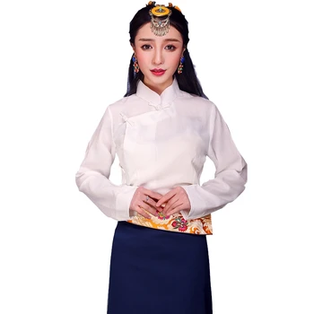 Tibet Bluzo Tradicionalna Kitajska Oblačila za Ženske Tibera Slog Hanfu Ovratnik Buda Oblačila Ženski Stari Slog Priložnostne