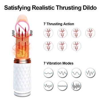 Thrusting Dildo, Vibrator Samodejno G spot Vibrator s Sesalno Pokal Sex Igrača za Ženske Strani-Brezplačno spolnost Zabavna Analni Vibrator za Orgazem