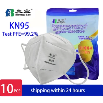 Shengbao 5 plasti Kn95 Masko Test PFE = 99% Pm25 Filter Usta Maske Pm2.5 Respirator Mascarillas Masko FFP2 Prah maske
