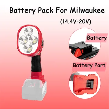 Vročo Pištolo/Prenosni 12W LED Svetilka Svetilka Za Milwaukee M18 18V Li-Ion Baterije z USB vrata na Prostem Delo Svetlobe, brezplačna dostava