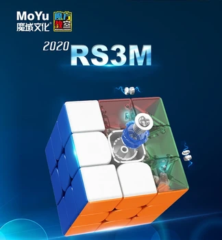 Moyu MFRS3 M Magnetna kocka 3x3x3 speed magic cube 3x3 ragdoll seveda RS3M Magnet 3x3x3 Strokovno cubo magico RS3M 2020 Kocka Igrače