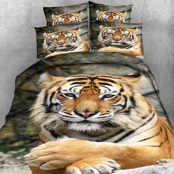 WOSTAR 3d posteljnina določa Živalski vzorec posteljo stanja rjuhe kritje prevleke, doma tekstil king size posteljnina nabor srčkan tiger