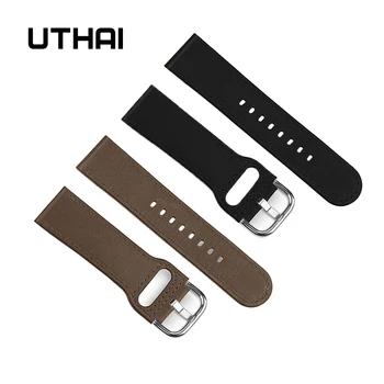 UTHAI P23 Pravega usnja watchband 20 22 mm za Huawei watchs Za Samsung Galaxy watch trak z usnja plast usnja sponke