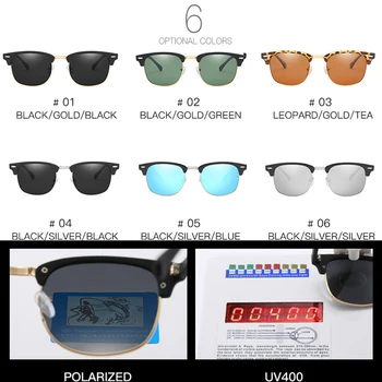 VCKA Klasičnih Semi-Rimless sončna Očala za Moške, Ženske 2020 Kvadratnih Polarizirana sončna očala Moških Oculos De Sol Gafas UV400 Retro Očala