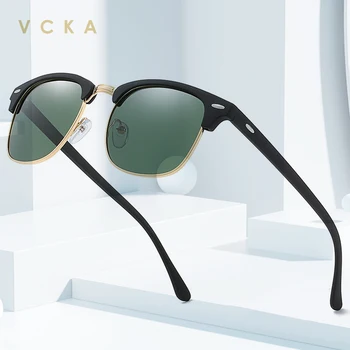 VCKA Klasičnih Semi-Rimless sončna Očala za Moške, Ženske 2020 Kvadratnih Polarizirana sončna očala Moških Oculos De Sol Gafas UV400 Retro Očala