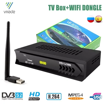 Vmade Novi DVB S2 Satelitski TV Sprejemnik Z Mini USB WIFI, TV Antena HD 1080P H. 264 Podporo Youtube Bisskey M3U TV Dekoderju