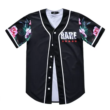 3D Black Cvetlični Baseball Majica Moški 2020 Moda Kratek Rokav Hawaiian Rokavi Moški Harajuku Ulične Majica s kratkimi rokavi Moški Baseball Jersey