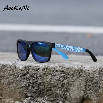 Moda Polarizirana sončna Očala 3D Tiskanje Moški Ženske Luksuzne blagovne Znamke Oblikovalec Letnik Vožnje Ice Blue sončna Očala Moški UV400 Sunglas