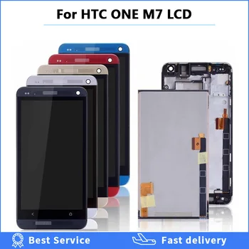 Preizkušen lcd Za HTC ONE M7 LCD-Zaslon, Zaslon na Dotik, Računalnike+ Okvirja Okvir Celoten Sklop Enotni SIM Za HTC One M7 Zaslon