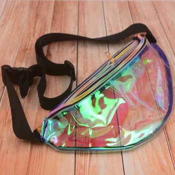 Oblikovalec hologramic pasu vrečko pregleden pasu paketi moda laser fanny paket nepremočljiva PVC jelly torbe majhne unisex hip vrečke