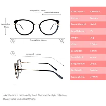 KANDREA 2020 Modni Očala Mačka Oči Ženske Okvir Očal Acetat Očala na Recept optični