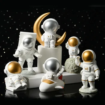 Skandinavski Slog Astronavt Kiparstvo Mini Space Človek Figur Smolo Obrti Doma Dekoracijo Sodobno Minimalistično Okraski Darilo Za Rojstni Dan