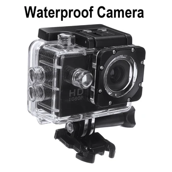 Mini 2,0-Palčni HD 1080P delovanje Fotoaparata pod vodo Neprepustna Čelada Black Video Snemanje Kamere Športne Kamere