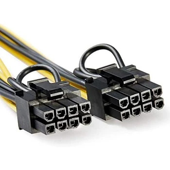 6PCS GPU VGA PCIe 8 Pin Ženski Dvojni 2X 8 Pin (6+2) Moški PCI Express Power Adapter Y-Razdelilnik Podaljšek 9-palčni(23 cm)