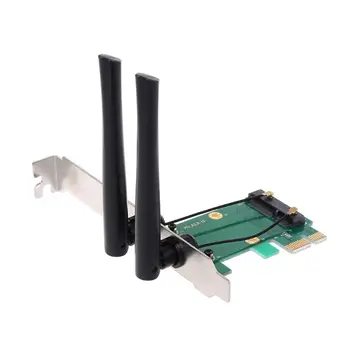 Brezžično Kartico WiFi kartice Mini PCI-E Express PCI-E Adapter 2 Antena Zunanja PC