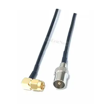 5 kos RF Koaksialni pravim Kotom SMA Moški na TV PAL Moški Plug Adapter Antena Kika RG174 Priključek za Kabel(10 cm,15 cm,1m)