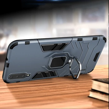 Za Xiaomi Mi A3 Primeru Oklep PC Pokrov Prst Prstan Imetnik Primeru Telefon Za De 3/Mi CC9 CC 9e Kritje Shockproof Odbijača TPU Platišča Lupini