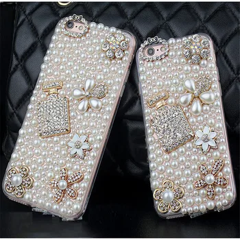 Diamond Pearl Cvet Stekleničke Parfuma Primeru Za Iphone 11 Pro XS Max XR X 8 7 5 6S 5S Plus