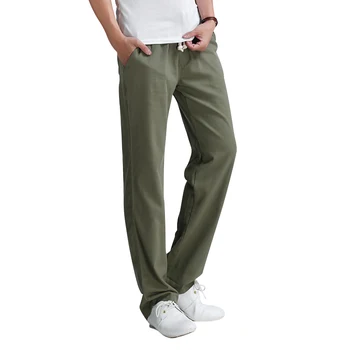 Moške hlače priložnostno 2018 Nove Moške barva perilo hlač Stilsko in udobno velikosti moški naravnost hlače