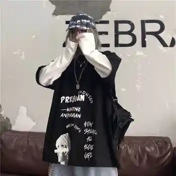 Jesenski Oblačila Modni Korejski Tshirt Ženske Punk Tshirt Ulične Ženska Punk Hip Hop T Srajce Letnik Dolgimi Rokavi Tshirt Dekle