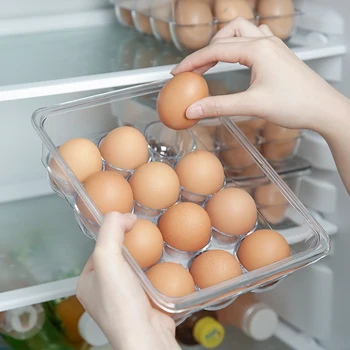 Pregledna Jajca Imetnik Kuhinjo Fresh-vodenje Polje Jajca Škatla za Shranjevanje S Pokrovom Za Dvajset štiri Jajca BPA-free Plastična Jajca Ornagizer