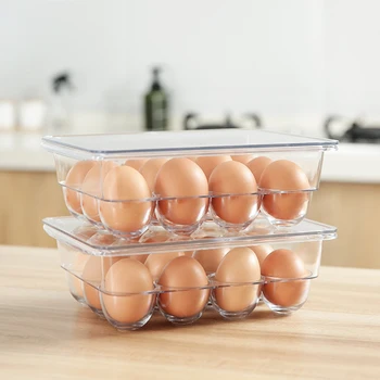 Pregledna Jajca Imetnik Kuhinjo Fresh-vodenje Polje Jajca Škatla za Shranjevanje S Pokrovom Za Dvajset štiri Jajca BPA-free Plastična Jajca Ornagizer