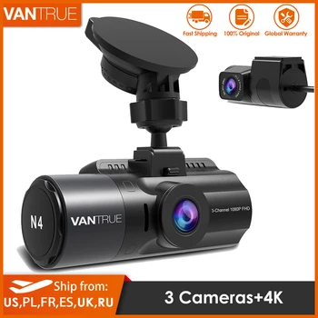 Vantrue 3 Kanal N4 Dash Cam 4K Fotoaparat Način, Avto Video Recoder Dashcam Spredaj in Zadaj Kamero s Night Vision za DVR Avto Taksi