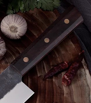 Ročno kovani rezanje Japonski nož Santoku Meč Zahodni kuharski Nož Kuhinjski nož iz Nerjavečega jekla, noži