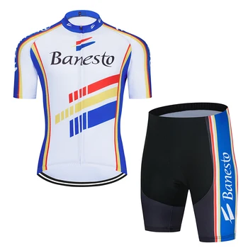 Banesto 2020 svetovni prvak Kolesarski Dresi Kolesarska oblačila Nositi Quick-Dry hlače z oprsnikom gel Določa Oblačila Ropa Ciclismo uniformes
