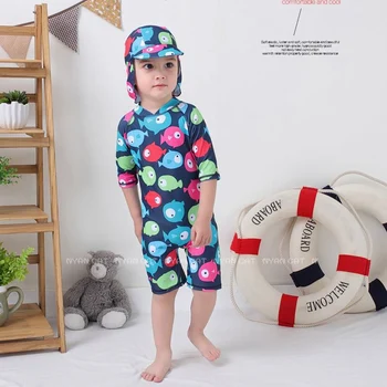 Otroci, Fantje, Otroci Kopalke Deskanje Kopanje Baby Boy Oblačila Obleko Risanka Malo Rib Kopalke Novo Poletno Kopanje Kopalke Set