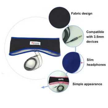 Športne Slušalke Spalna Maska Anti-hrupa Slušalke Glavo 3,5 mm Slušalke Glasbeni Predvajalnik za Pametni telefon PC