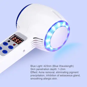 Cryotherapy Modra Foton Akne Zdravljenje Kože Lepoto Massager Vroče Hladno Kladivo Za Nego Obraza, Naprave Za Dviganje Pomlajevanje Obraza Stroj