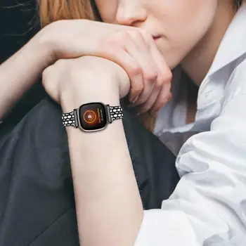 Diamond Staineless jekla Watchband za Fitbit Obratno 3 Kovinska Zapestnica band razkošno Bling Ženske Zapestje Traku za Fitbit Občutek