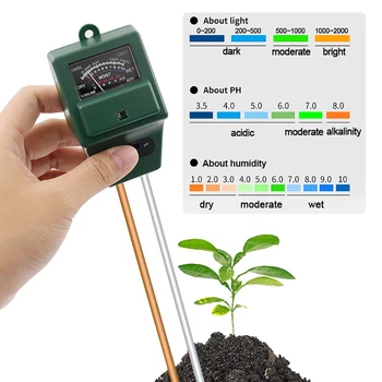 Tal Vlago 3 in1 Tal, Vlage, Svetlobe Ph Digitalni Test Meter Za Rastline, Cvetje, sredstvo za uravnavanje Kislosti Vlage Merjenje Vrtno Orodje