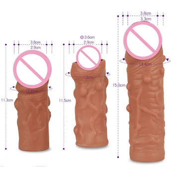 3 Vrste Penis Rokav Kondom Večkratno Uporabo Silikonski Penis Extender Rokav Zamudo Izliv Petelin Obroč Intimno Blaga Moški Spol Izdelki