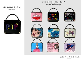 Moda Box Design Risanka Pismo, Sliko Ženske Stranka Tote Bag Torba Crossbody Mini Messenger Bag Torbico Vrečko Oblikovalec