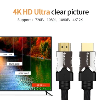 Essager HDMI je združljiv Kabel Moški Moški HDMI je združljiv 2.0 4K Podaljšek Kabel Za Cepilec Preklopnik Adapter Za PS4 HD TV