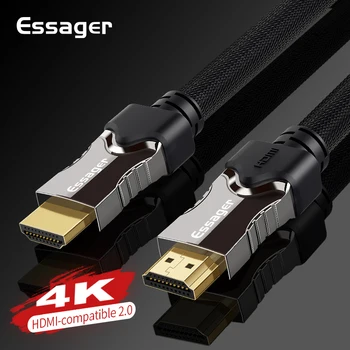 Essager HDMI je združljiv Kabel Moški Moški HDMI je združljiv 2.0 4K Podaljšek Kabel Za Cepilec Preklopnik Adapter Za PS4 HD TV