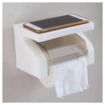 Nepremočljiva Toaletni Papir Držalo Tkiva Roll Stojalo Polje z Polica za Omaro, Kopalnica