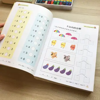 Novih 10 knjig/set otroške digitalne sledenje rdeči Kitajski znak fonetična delovni zvezek Lastnoročni Matematika: Učbenik z vajami