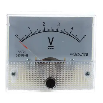 Enosmerni Tok Od 0 Do 5 V Beli Voltmeter Analogni Plošči Merilnik