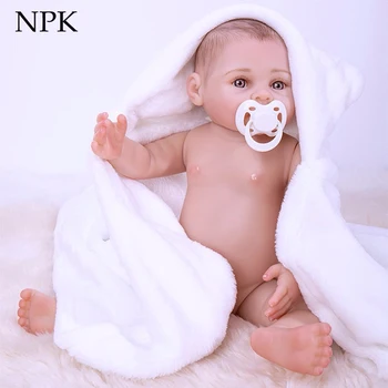 NPK 43 cm, Polna Silikona prerojeni baby doll igrača kot pravi 17inch mehko telo novorojenčka malčki punčko Bebes prerojeni dekleta bonecas darilo
