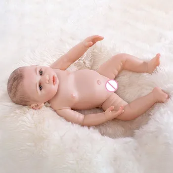 NPK 43 cm, Polna Silikona prerojeni baby doll igrača kot pravi 17inch mehko telo novorojenčka malčki punčko Bebes prerojeni dekleta bonecas darilo
