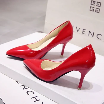 Novi temperament majhne sveže visokih petah 7cm stiletto družico čevlji s konicami ženske čevlje.