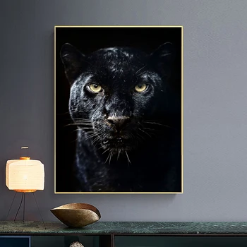 Black Panther Živali Platno Plakatov in Fotografij Wall Art Platno Slikarstvo Sodobni Dekorativni Sliko za Dnevni Sobi Doma Dekor
