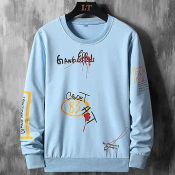 Moški jesenski majica visoke ulične Hip hop šport hoodies plus velikost 8XL puloverju sweatshirts ins pismo oversize svoboden plašč