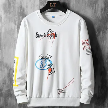 Moški jesenski majica visoke ulične Hip hop šport hoodies plus velikost 8XL puloverju sweatshirts ins pismo oversize svoboden plašč