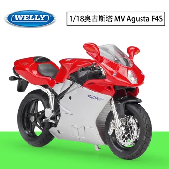 1:18 WELLY Motocikel MV Agusta F4S Kovinski Diecast Zlitine Model Igrače Darilo