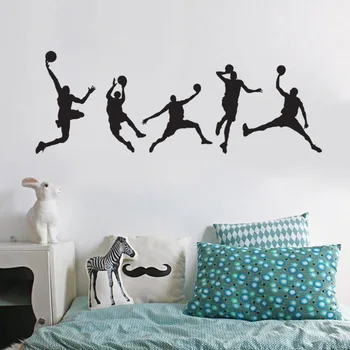 Ustvarjalno Igranje košarke Pvc Stenske Nalepke Šport fant, spalnica, dnevna soba dekoracijo doma ozadje Zidana Ročno izrezljane nalepke